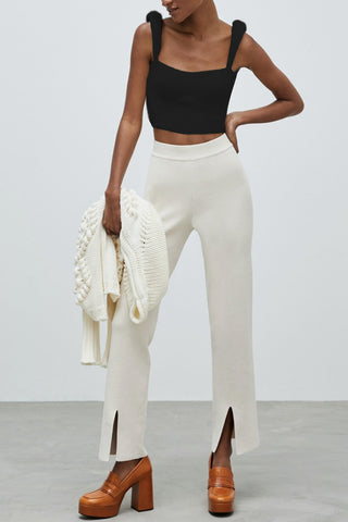 Knitted Sleeveless Crop Top