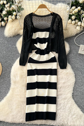 Striped Casual Knit Dress