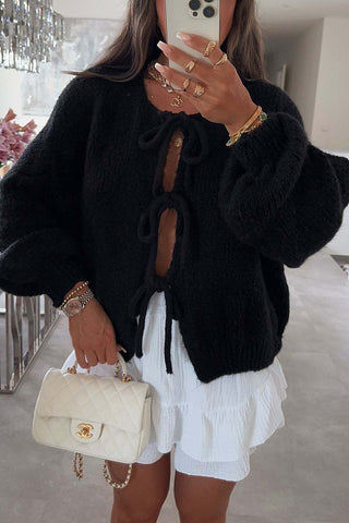 Tie-Front Oversized Cardigan