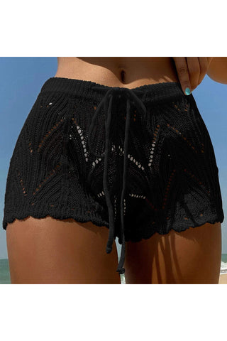 Crochet Drawstring Casual Shorts