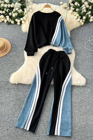 Striped Sweatshirt and Jogger Set