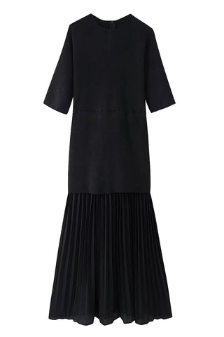 Pleated Hem Casual Dress