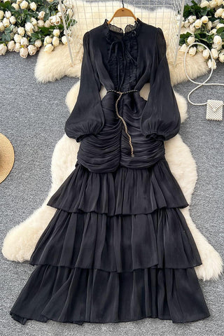 Tiered Ruffle Evening Gown