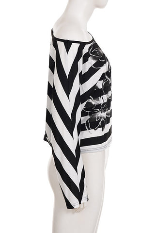 Off-Shoulder Striped T-Shirt