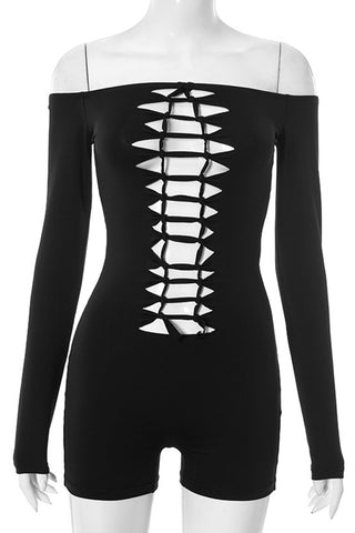 Strappy Cutout Off-Shoulder Romper