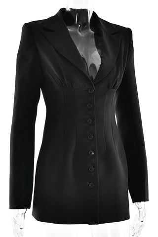 Structured Button-Front Blazer