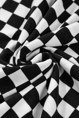 Checkered Wide-Leg Overalls