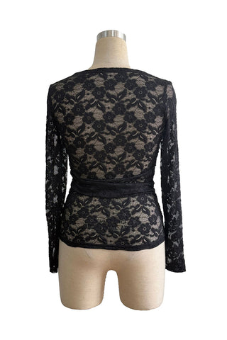 Lace Detail Long-Sleeve T-Shirt