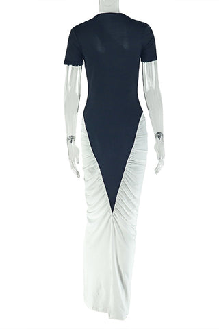 Asymmetric Panel Maxi Dress