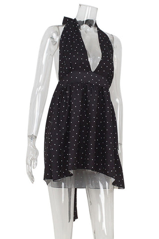 Halter Neck Polka Dot Casual Dress