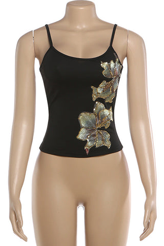 Floral Embellished Tank Top