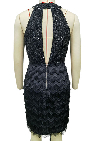 Sequin Embellished Evening Dress