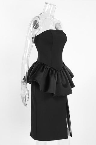 Strapless Peplum Evening Dress