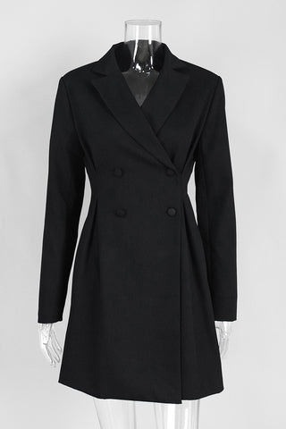 Elegant Double-Breasted Casual Dress