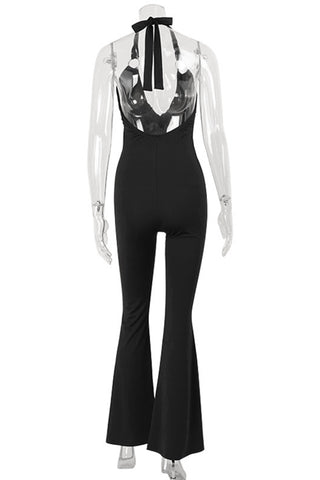 Halter Flare-Leg Jumpsuit