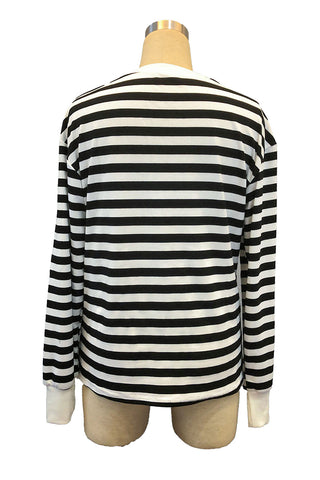 Striped Floral Applique T-Shirt