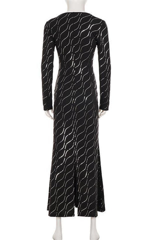 Elegant Evening Gown with Long Sleeves