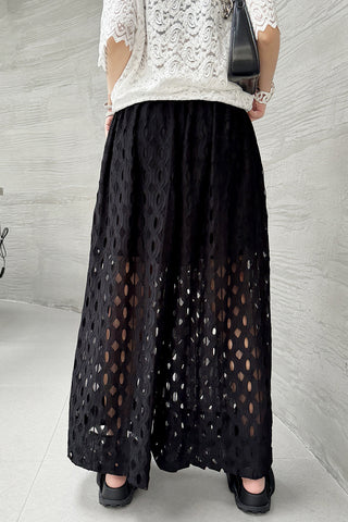 Wide-Leg Cut-Out Casual Pants