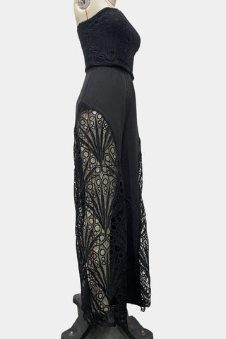 Strapless Lace Cutout Pants Set