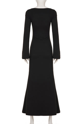 Elegant Patterned Long Casual Dress