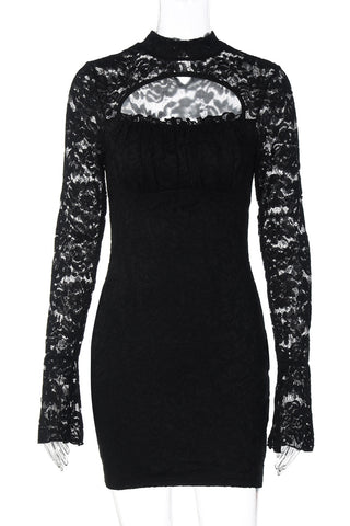 Lace Cut-Out Casual Dress