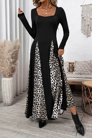 Long Sleeve Patterned Maxi Dress