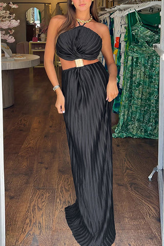 Halter Cutout Maxi Dress