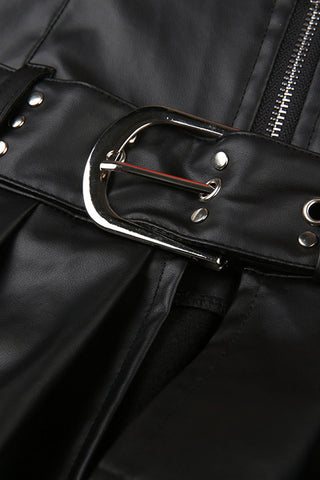 Studded Belted Mini Skirt