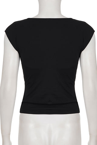 Elegant Ruched Front T-Shirt
