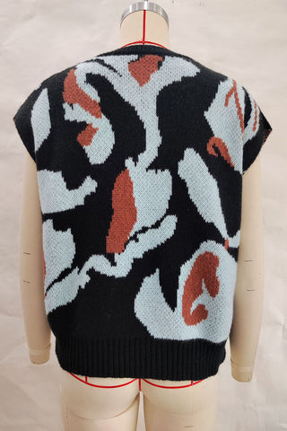 Abstract Pattern Sweater Vest