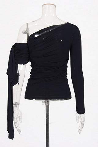 Asymmetrical One-Shoulder Blouse