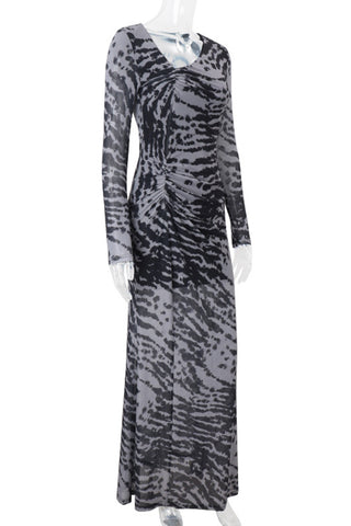 Abstract Neckline Maxi Dress
