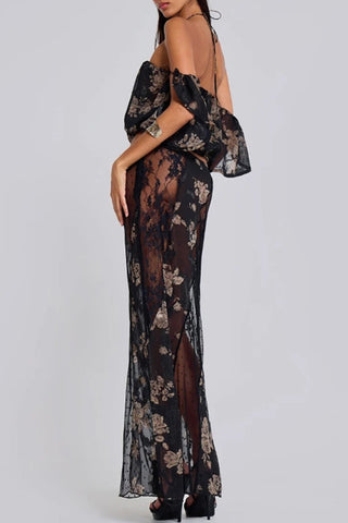 Floral Sheer Maxi Skirt