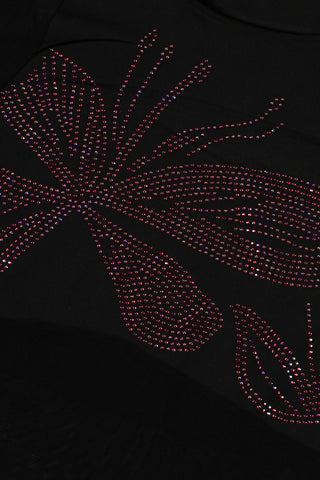 Sheer Mesh Embellished Maxi Dress