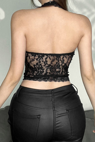 Lace-Up Halter Camisole