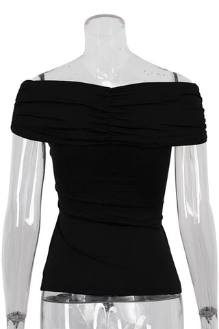 Off-Shoulder Twist Front Blouse