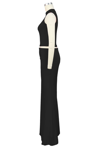 Sleeveless Crop Top and Maxi Skirt Set