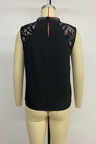 Sleeveless Lace Accent Tank Top