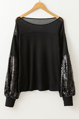 Sequin Sleeve Sweatshirt