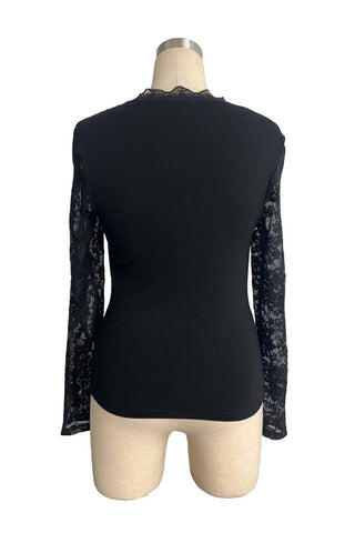 Lace-Sleeve Bustier T-Shirt