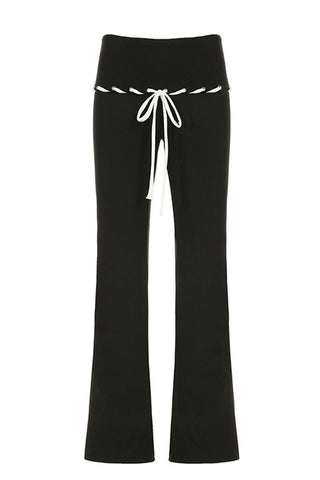 Lace-Up Crop Top and Leggings Set