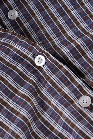 Button-Front Plaid Crop Shirt