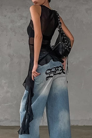 Sheer Layered Sleeveless Blouse