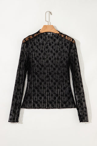 Sheer Lace Long Sleeve Top