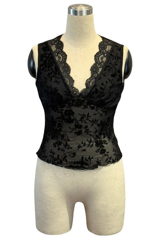 Lace-Trimmed Floral Tank Top