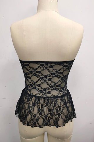 Strapless Lace Bustier Top