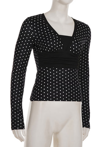 Polka Dot Long Sleeve Blouse