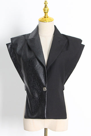 Structured Blazer with Unique Shoulder Design