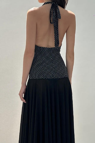 Halter Neck Polka Dot Dress