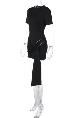 Draped Waist Casual Dress